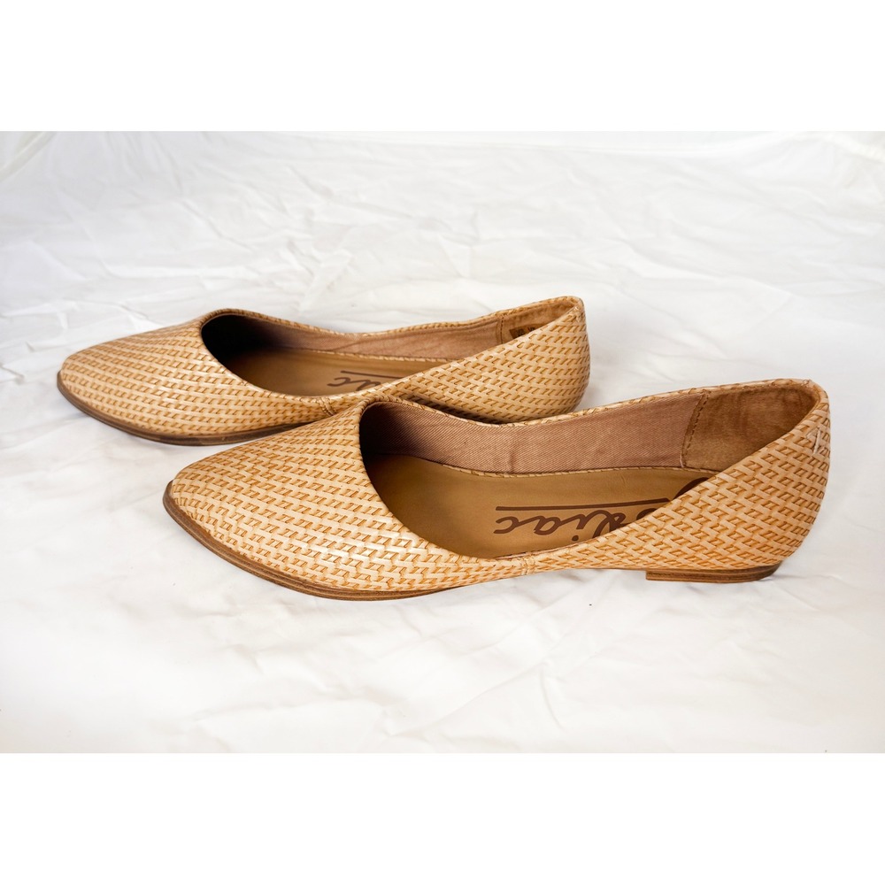 Zodiac Woven Tan Leather Ballet Flats Women's Size 6